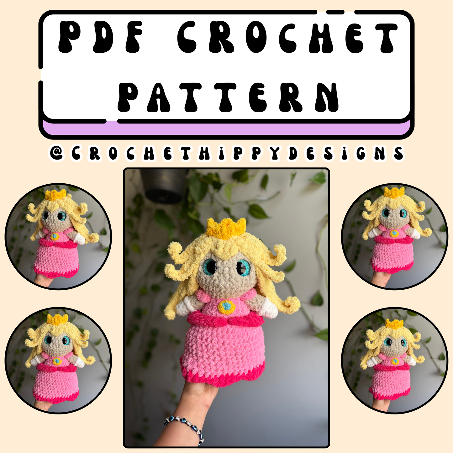 Pink Crown Princess Pattern PDF