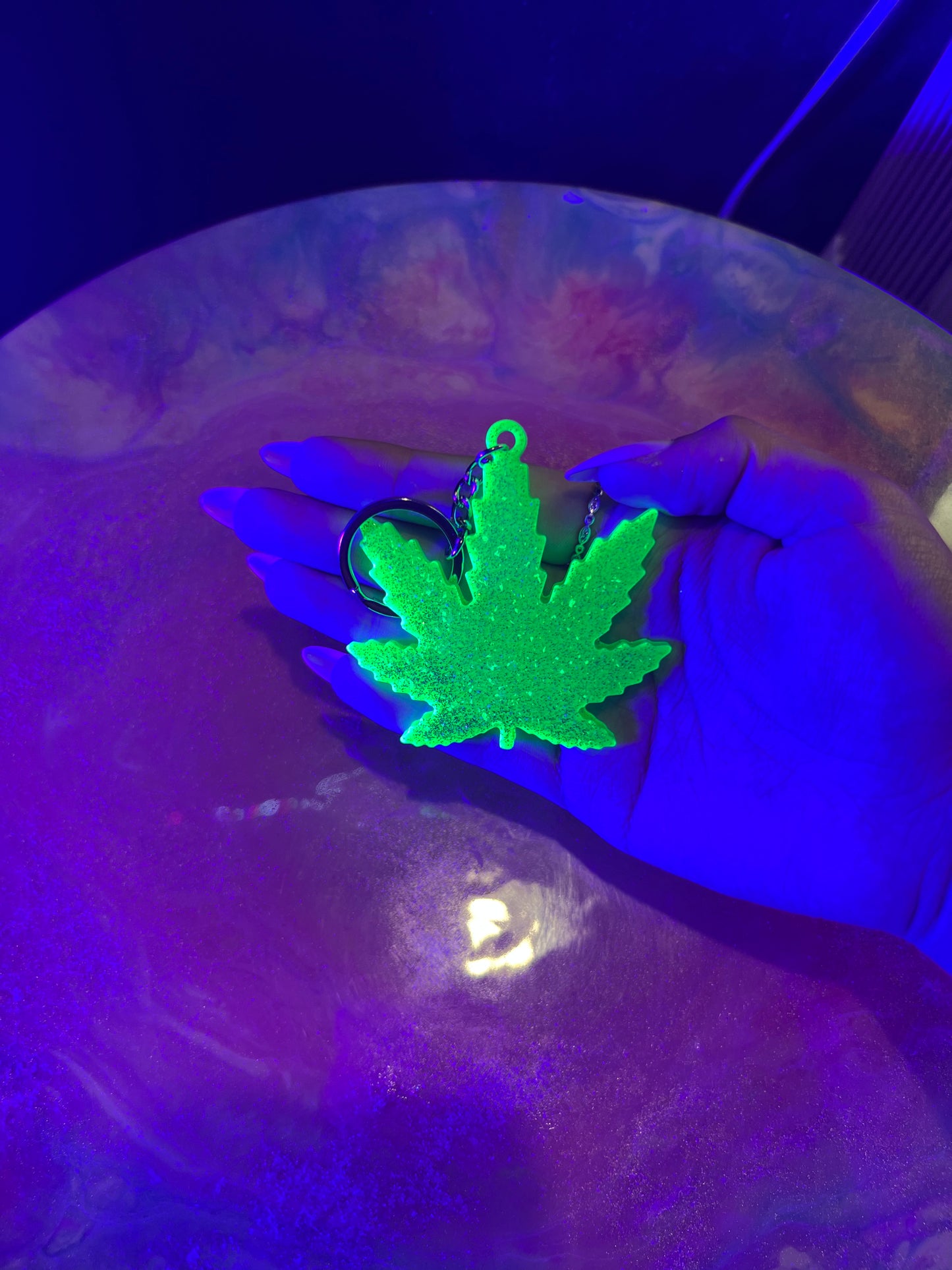 Green Canna-Keychain