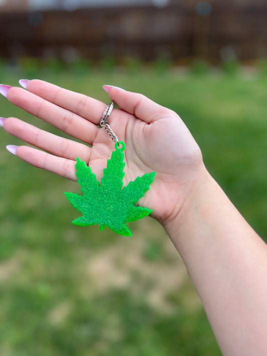 Green Canna-Keychain